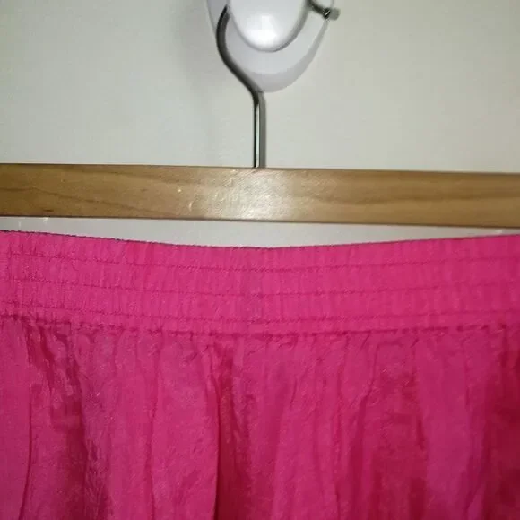 VINTAGE Y2K Bubble Pink Satin Light Silky High-rise Tapered Trouser Pants Small - Picture 8 of 14